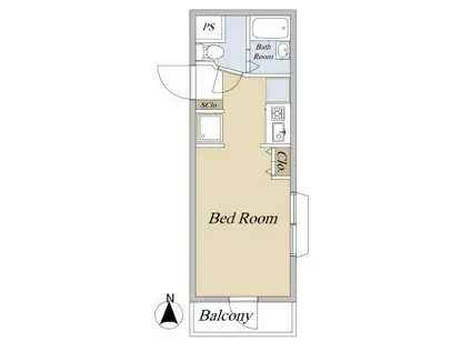 エクセレンス世田谷(ワンルーム/1階)の間取り写真