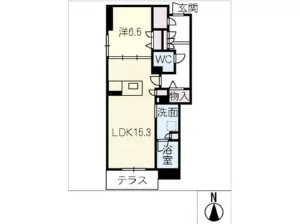 シャトーグラン(1LDK/1階)の間取り写真