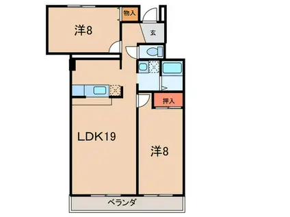 エスパシオしげはら(2LDK/1階)の間取り写真