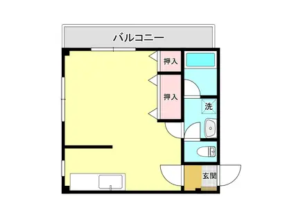 中尾ビルII(ワンルーム/4階)の間取り写真