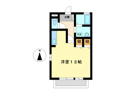 フォレストさと(ワンルーム/1階)の間取り写真