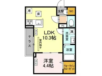 セレスティア東向島(1LDK/1階)の間取り写真
