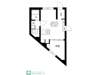 目黒1丁目レジデンス(1LDK/1階)の間取り写真