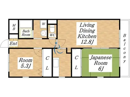 パークプラザ平野(2LDK/7階)の間取り写真