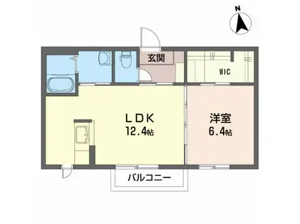 アプローズ香II(1LDK/2階)の間取り写真