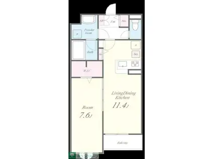 ユーフォリア本中山(1LDK/1階)の間取り写真