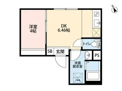 SPOY戸越銀座(1DK/1階)の間取り写真