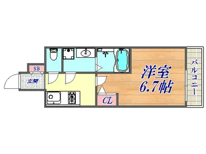 ファーストフィオーレ神戸駅前(1K/10階)の間取り写真