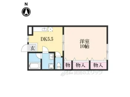 エムズクレスト(1DK/1階)の間取り写真