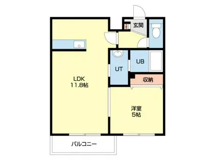 ファースト雅(1LDK/4階)の間取り写真