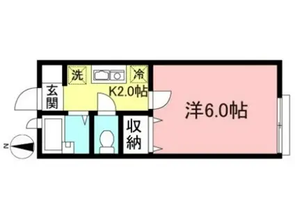 ドゥジエーム・アン・セードル(1K/2階)の間取り写真