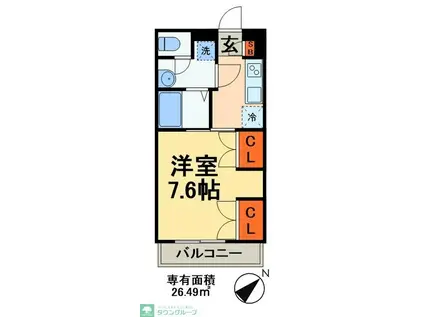 リブリ・アイリス幕張本郷(1K/1階)の間取り写真