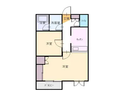 メゾン・ド・ブルゴーニュ(2K/1階)の間取り写真