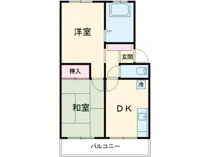 三和コーポNO.3(2DK/4階)の間取り写真