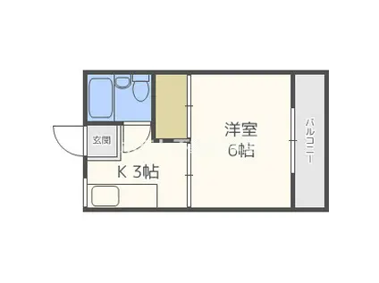 マルタマハイツ(1K/4階)の間取り写真