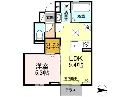 プレジール(1LDK/1階)の間取り写真