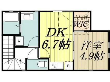 ROBALO(1DK/2階)の間取り写真