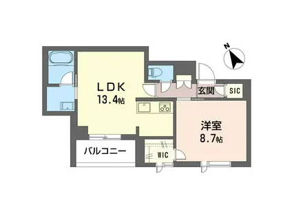 ハレステージ板橋(1LDK/3階)の間取り写真