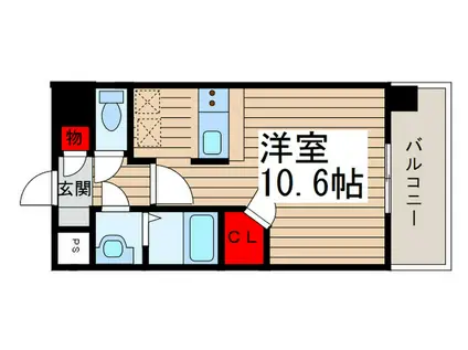 ウィッシュ・スクエア・イースト(ワンルーム/6階)の間取り写真