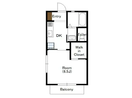 ヴィブレメゾン・ドゥ(1DK/2階)の間取り写真