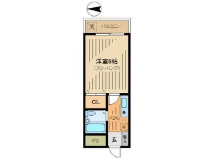 コーポアゼリア(1K/2階)の間取り写真