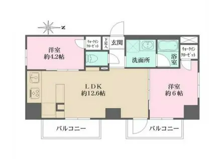 プライムアーバン西日暮里フロント(2LDK/11階)の間取り写真