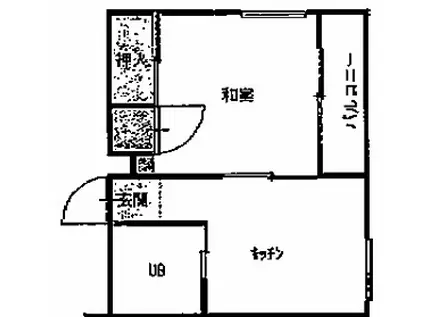 メゾンアップル(1K/4階)の間取り写真
