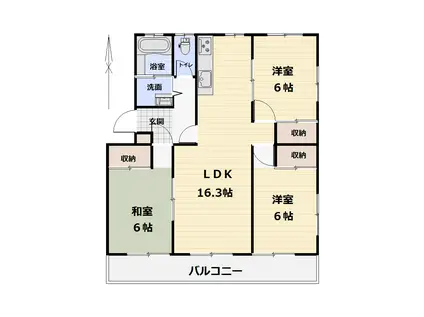 フェリーチェハウス三貴国領(3LDK/2階)の間取り写真