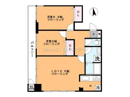 サクシード上池台(2LDK/3階)の間取り写真
