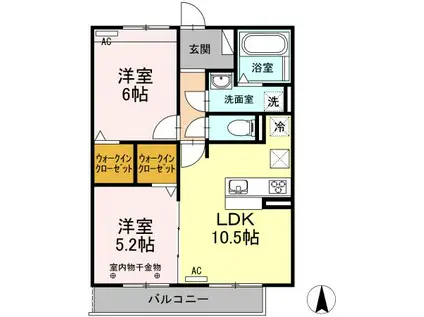 ELVITA (2LDK/1階)の間取り写真