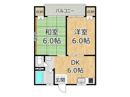 なぎさマンション(2DK/3階)の間取り写真