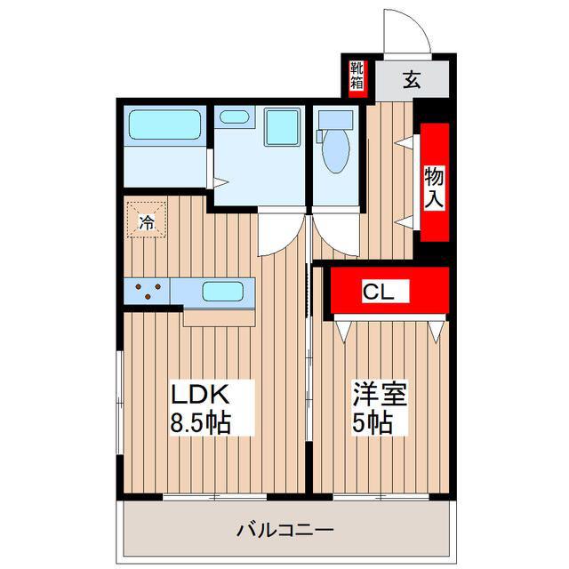 エスポワール(1LDK/1階)の間取り写真