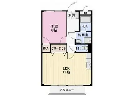 SURPLUS TWO塩原A(1LDK/2階)の間取り写真