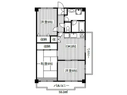 レヴィオン(3DK/5階)の間取り写真