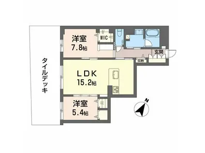シャーメゾンステージ東静岡(2LDK/1階)の間取り写真