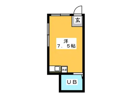 AIRLY GARDEN(ワンルーム/1階)の間取り写真