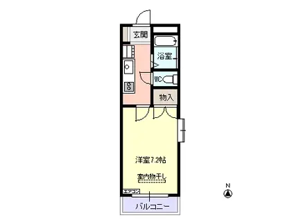 ラ・フランボワーズ(1K/2階)の間取り写真