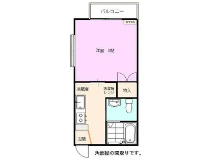 イーストウインド(1K/2階)の間取り写真