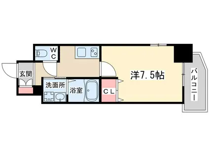 ラドゥセール梅田ウエスト(1K/10階)の間取り写真