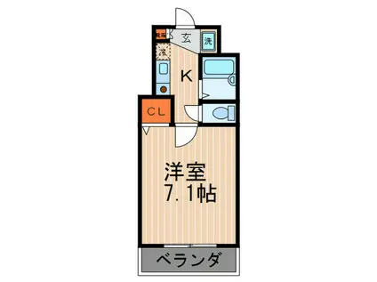 フラット21(1K/4階)の間取り写真