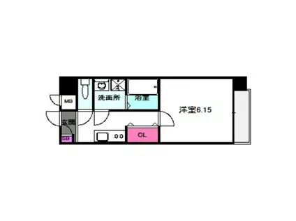 ウインズコート都島(1K/5階)の間取り写真