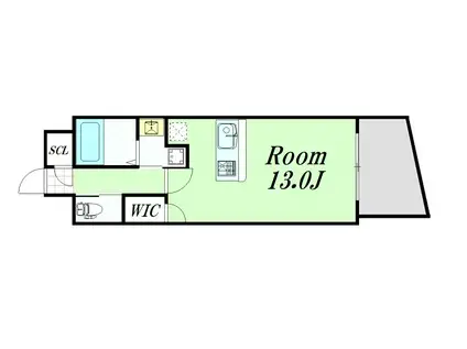 SANLEMOUT新大阪イーストIII(ワンルーム/13階)の間取り写真