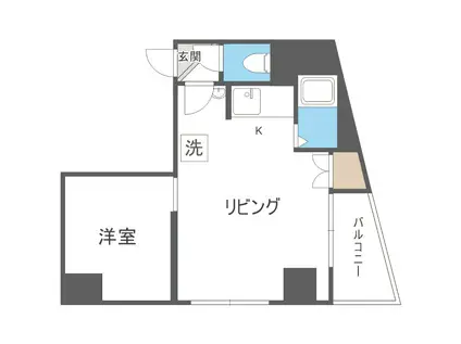 パ-クヒルズ美園(1DK/3階)の間取り写真