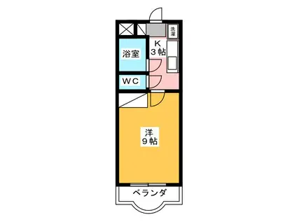 リュバン ヴェール(1K/1階)の間取り写真