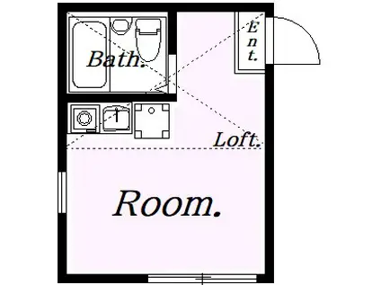 ユナイト上星川ジーポップストリート(ワンルーム/1階)の間取り写真