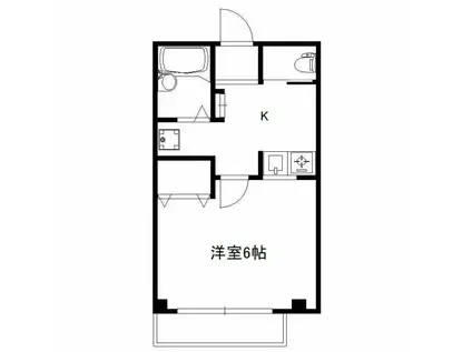 ベルシャンブル(1K/2階)の間取り写真