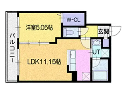 HANA新さっぽろ(1LDK/4階)の間取り写真