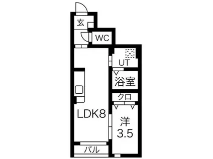 オーズコート(1LDK/1階)の間取り写真