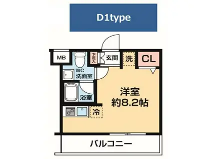 アルコバレーノ川崎ウエスト(ワンルーム/3階)の間取り写真
