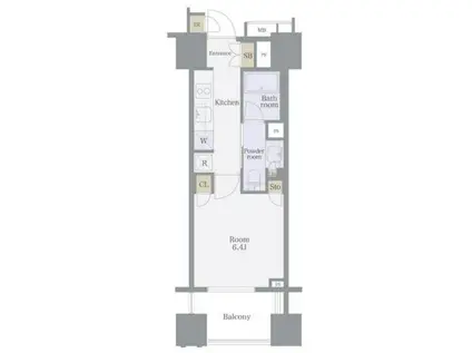 BRILLIA銀座ID(1K/4階)の間取り写真